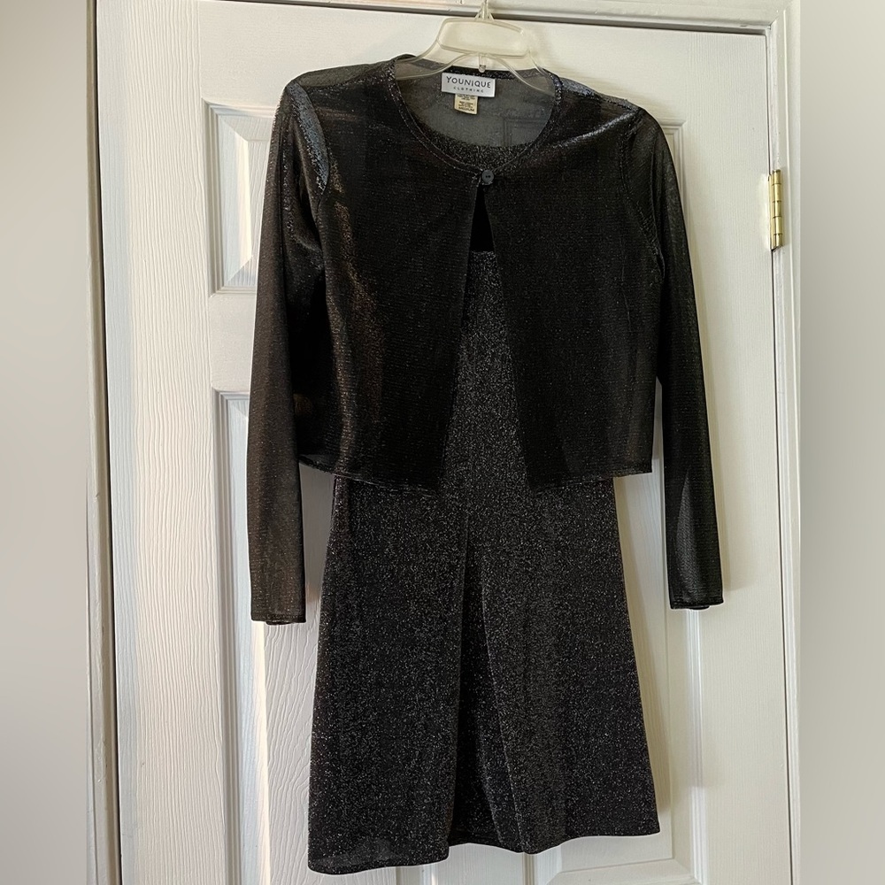 Younique Clothing /Vintage Women’s Silver and Black Mesh Dress size M